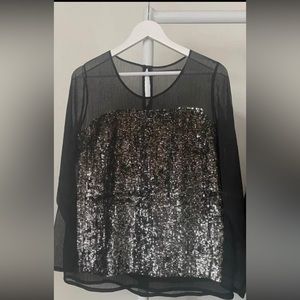 Gestuz black sequence top size small